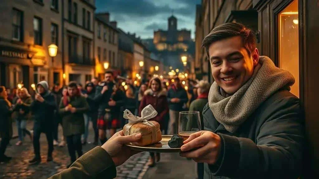 First-footing gifts of bread and coal