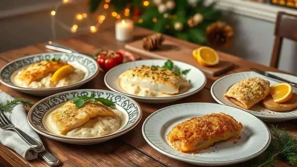 Fish bake variations in small serving dishes