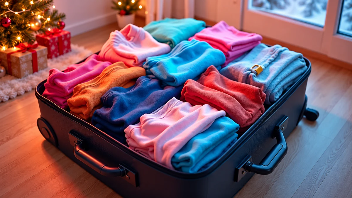 Folded clothes ready in a suitcase