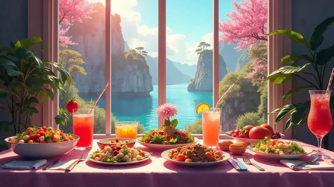 Food arranged for a festive gathering