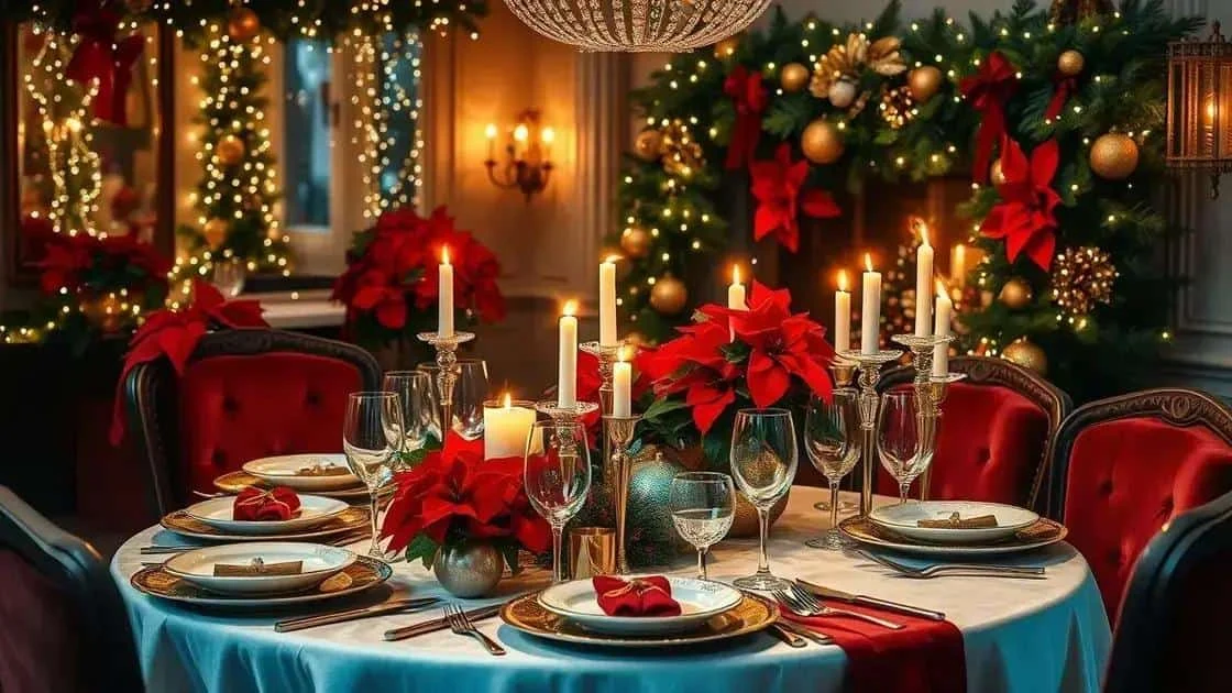 Formal red and gold festive table setting
