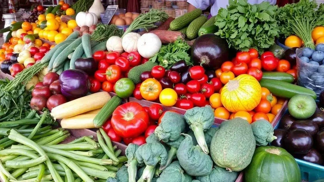 Fresh vegetables at a market