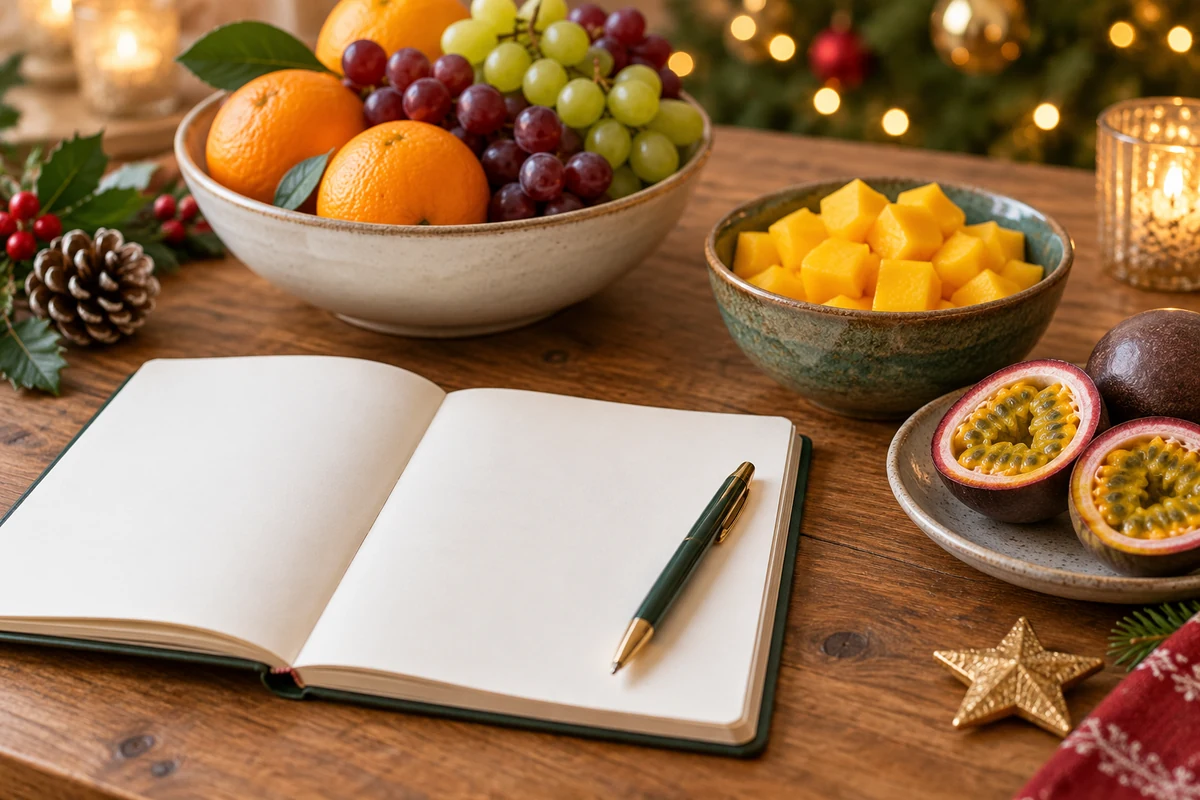 Fruit and ingredients for menu planning