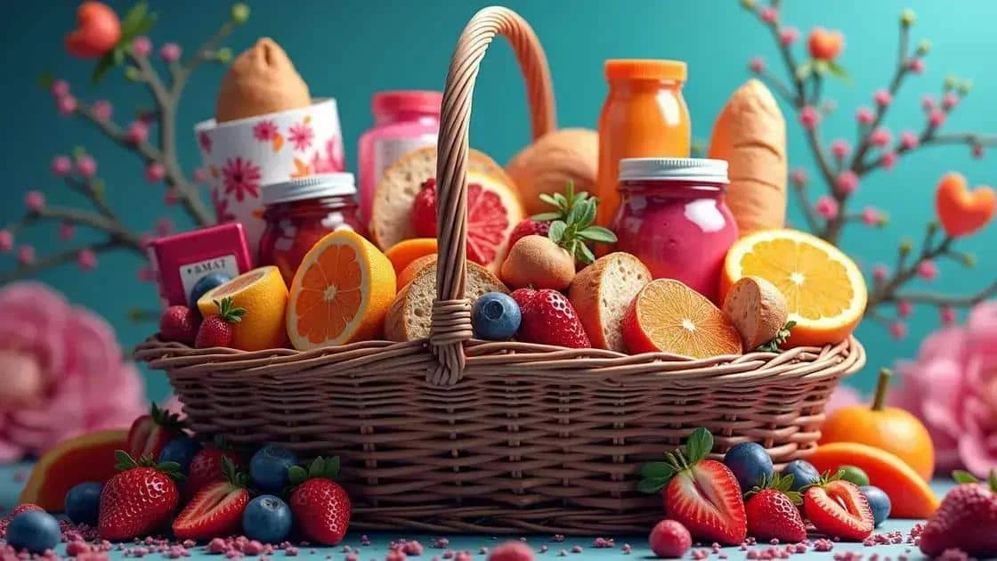 Fruit arranged in a gift hamper