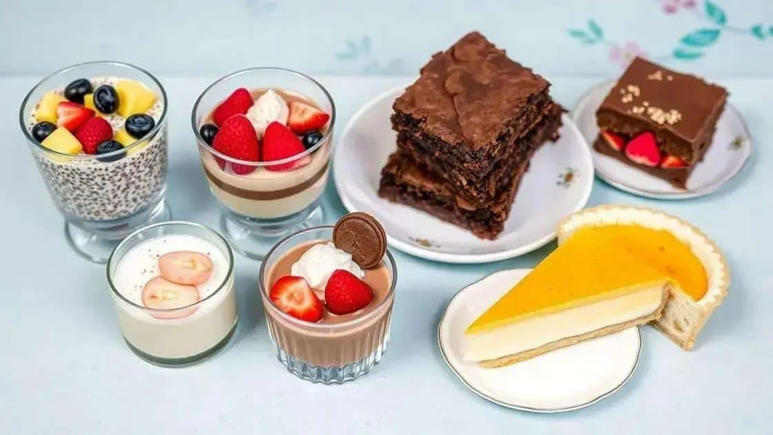 Fruit desserts and chocolate brownies