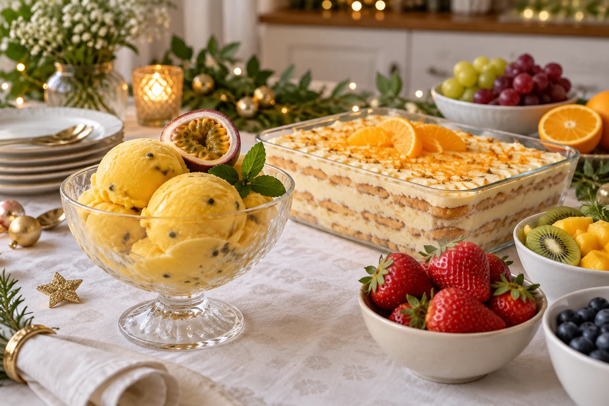 Fruit desserts on a buffet table