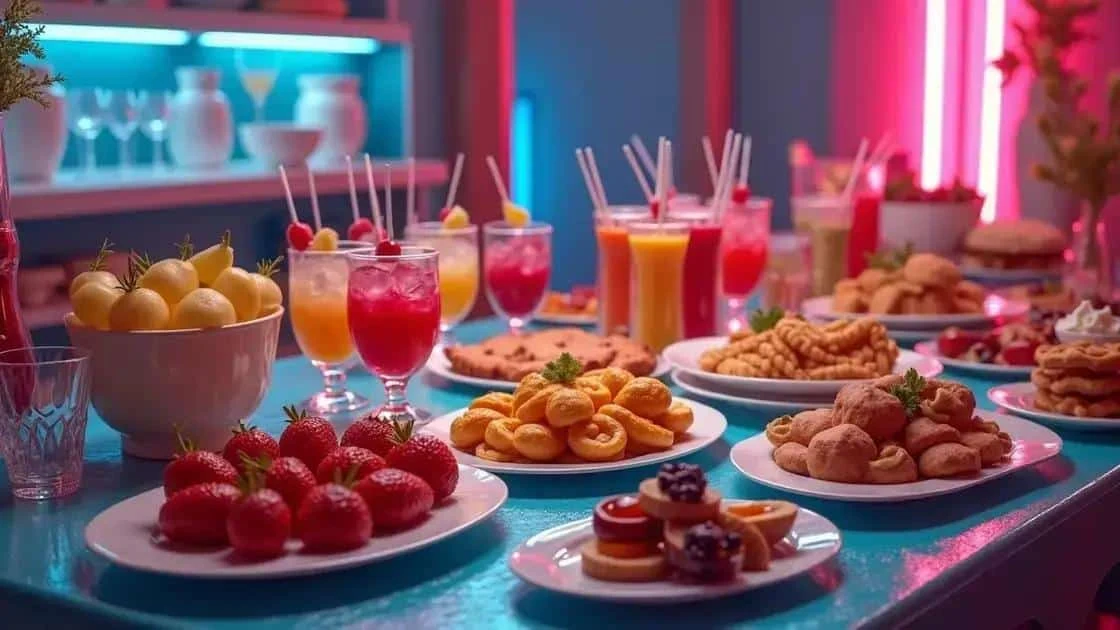 Fruit drinks and party nibbles