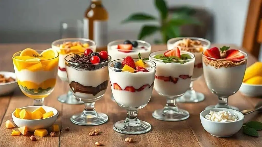 Fruit pave variations in serving dishes