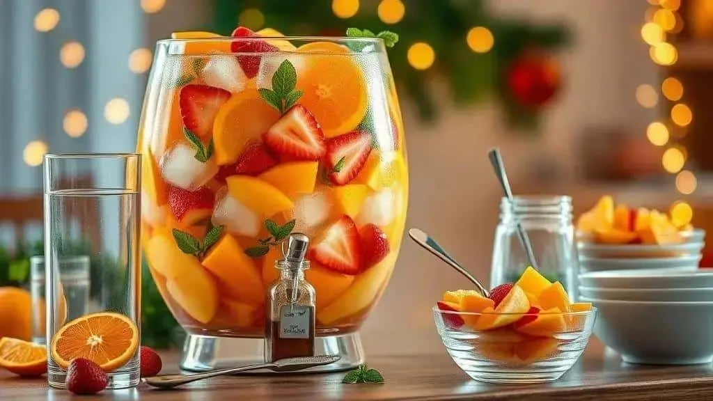 Fruit punch in a serving dispenser Fruit punch in a serving dispenser