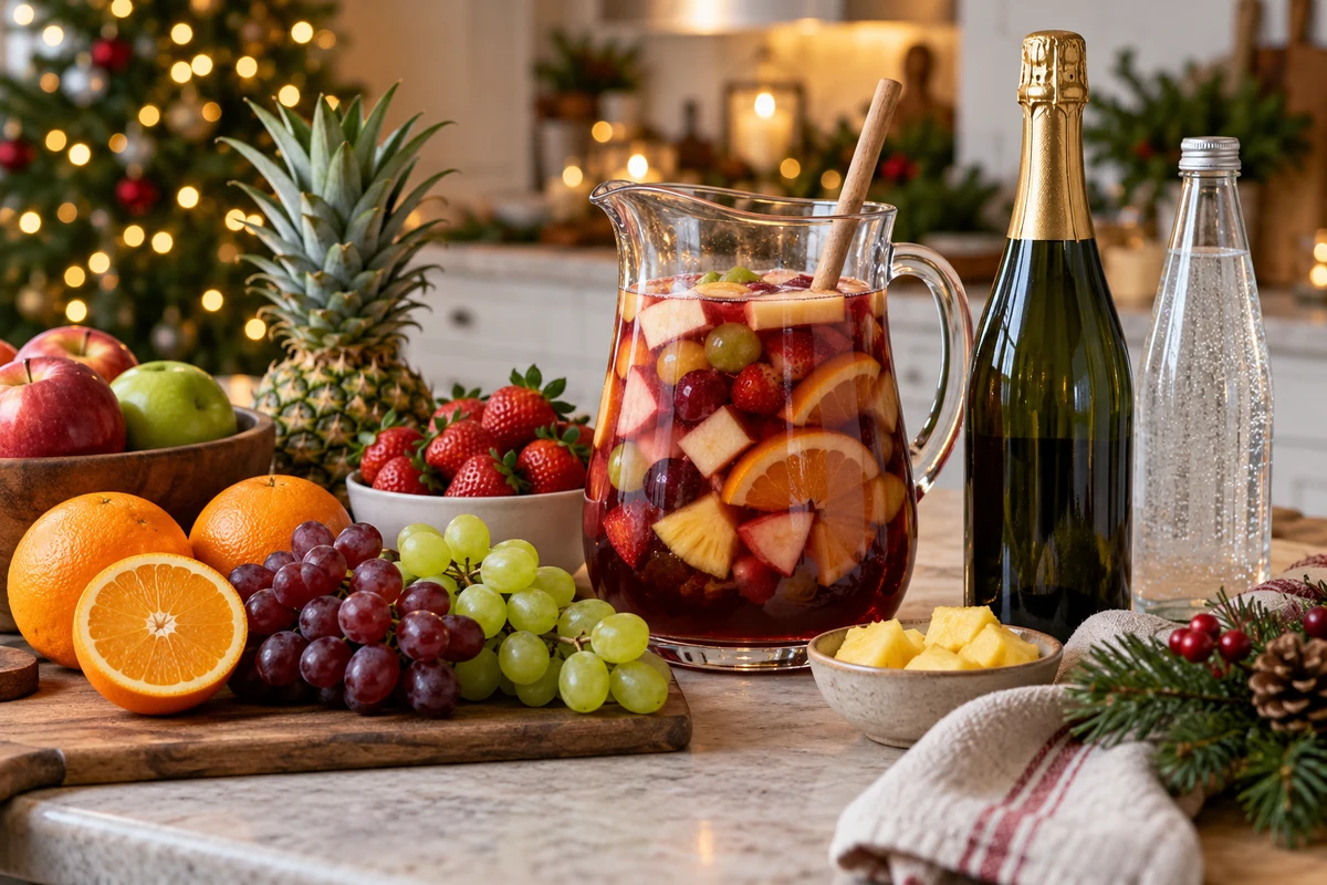 Fruit punch with wine and citrus