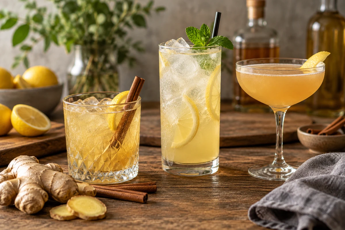 Ginger and citrus drinks with optional flavourings