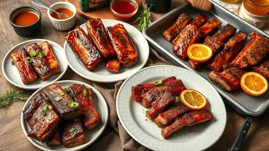 Glazed rib variations for serving