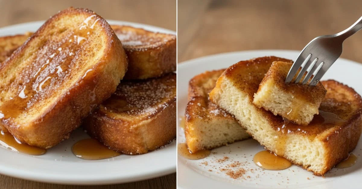 Golden Brazilian rabanada with cinnamon sugar