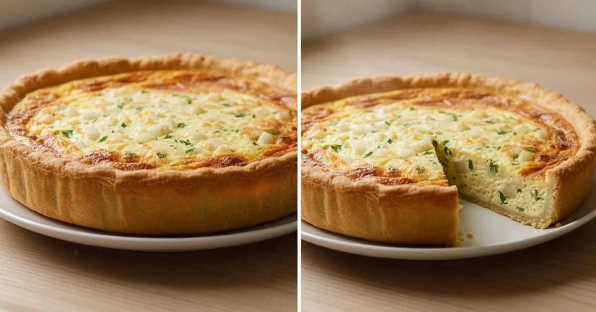 Golden hearts of palm and cheese quiche