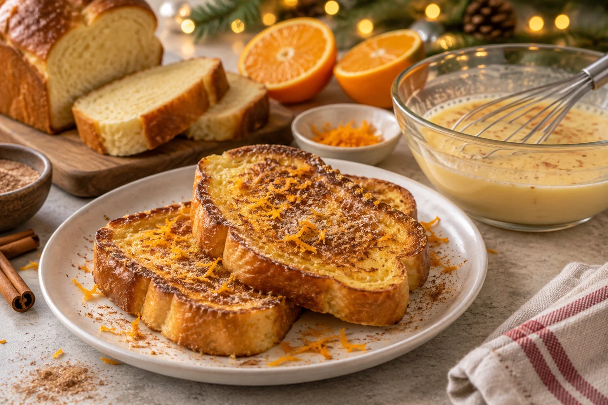 Golden orange French toast