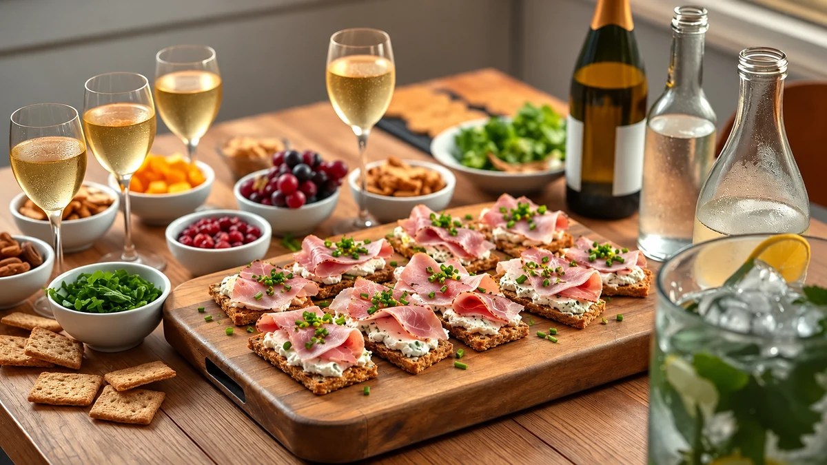 Ham canapé platter for a celebration