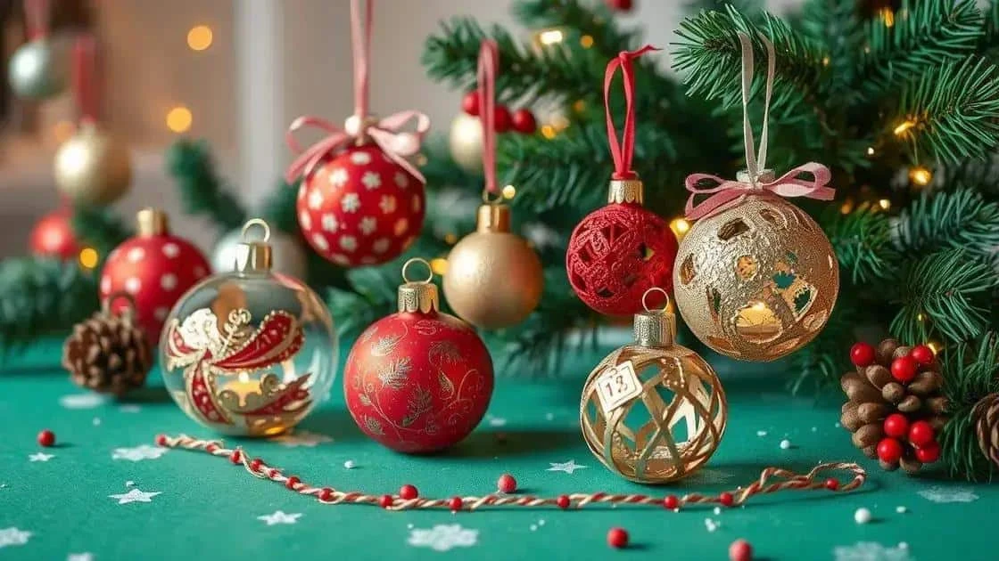 Handmade baubles on a Christmas tree