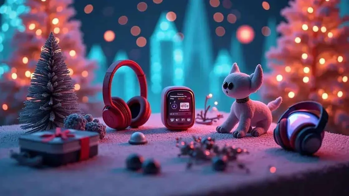 Headphones, a smartwatch and a toy robot