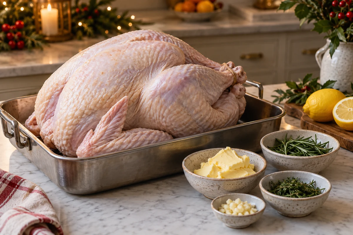 Herb butter and turkey ingredients Herb butter and turkey ingredients