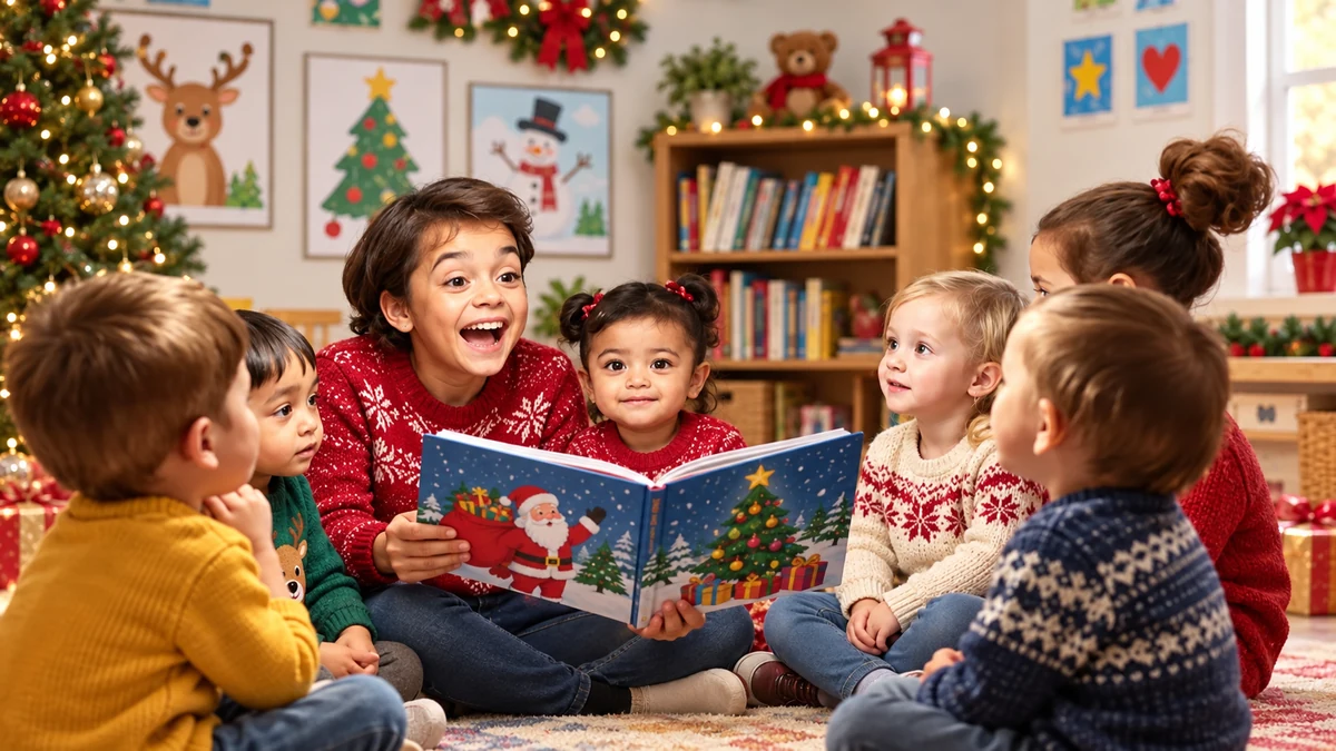 Illustration for a Christmas reading activity Illustration for a Christmas reading activity
