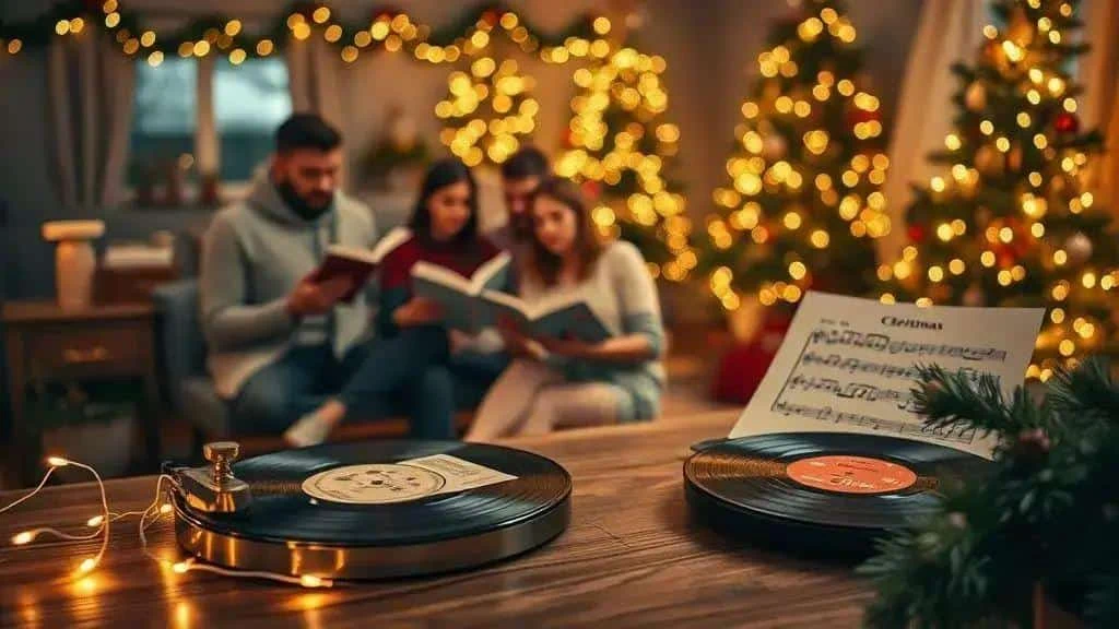 Illustrative Christmas records and family singing