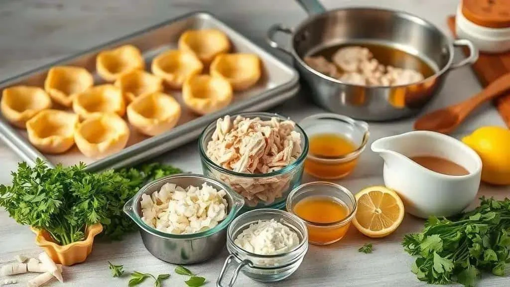 Ingredients for a creamy chicken filling