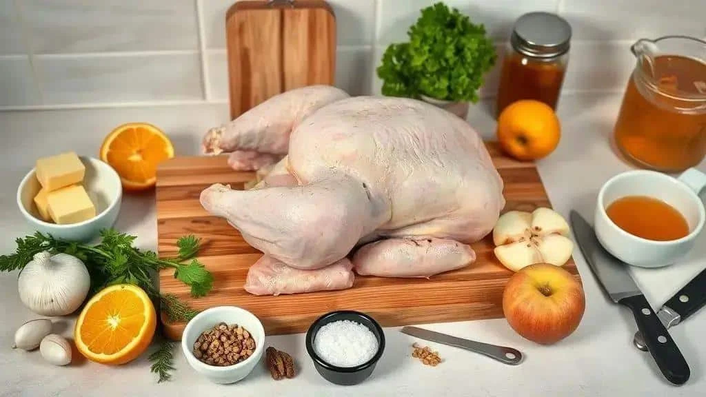 Ingredients for a festive chicken recipe