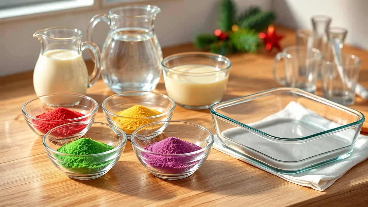 Ingredients for colourful layered jelly