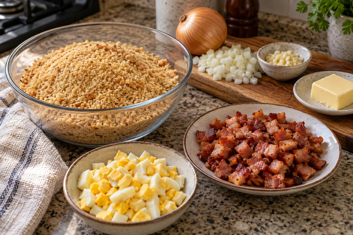 Ingredients for traditional farofa