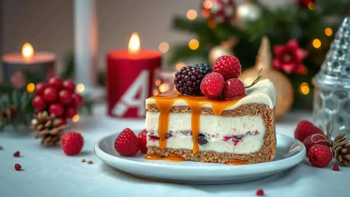 Layered cake with berries and caramel