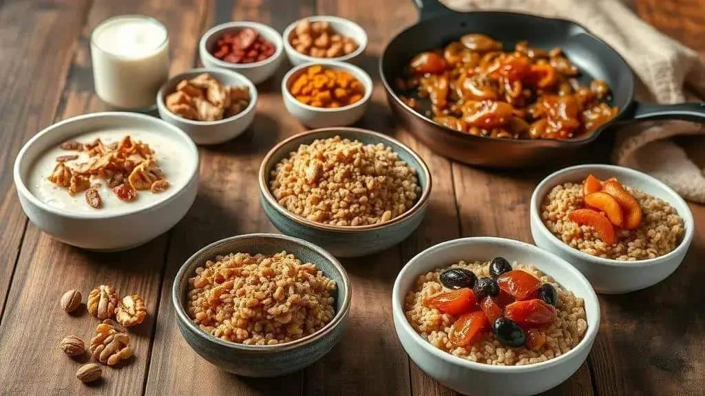 Lentil rice variations in serving bowls