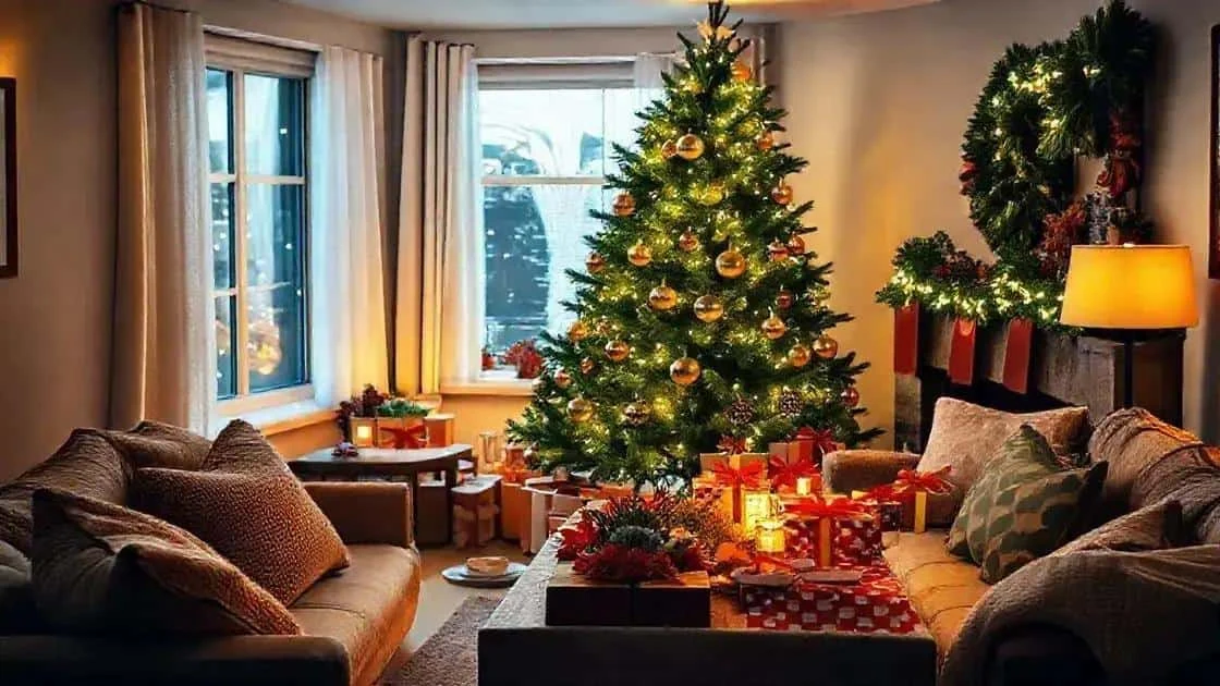 Living room arranged for Christmas photographs Living room arranged for Christmas photographs