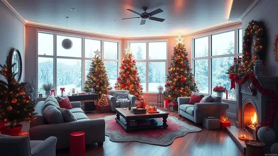 Living room with Christmas decorations