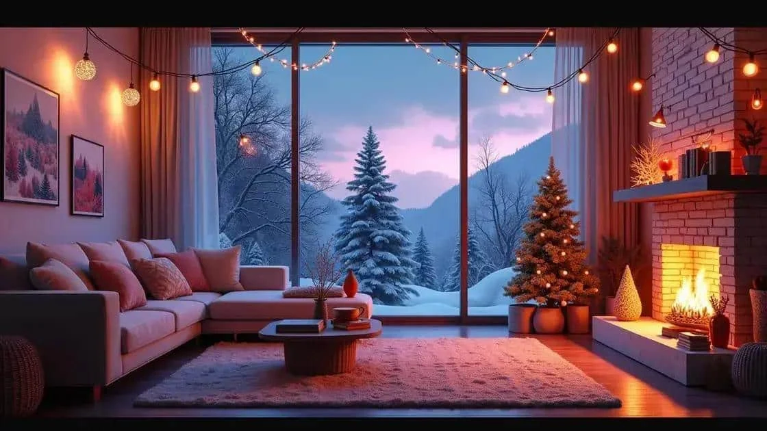 Living room with seasonal decorations