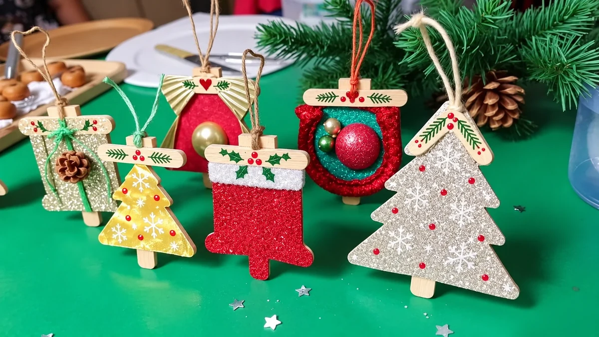 Lolly-stick Christmas decorations