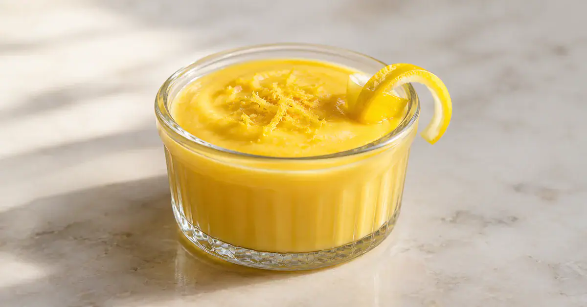 Mango cream with lemon zest