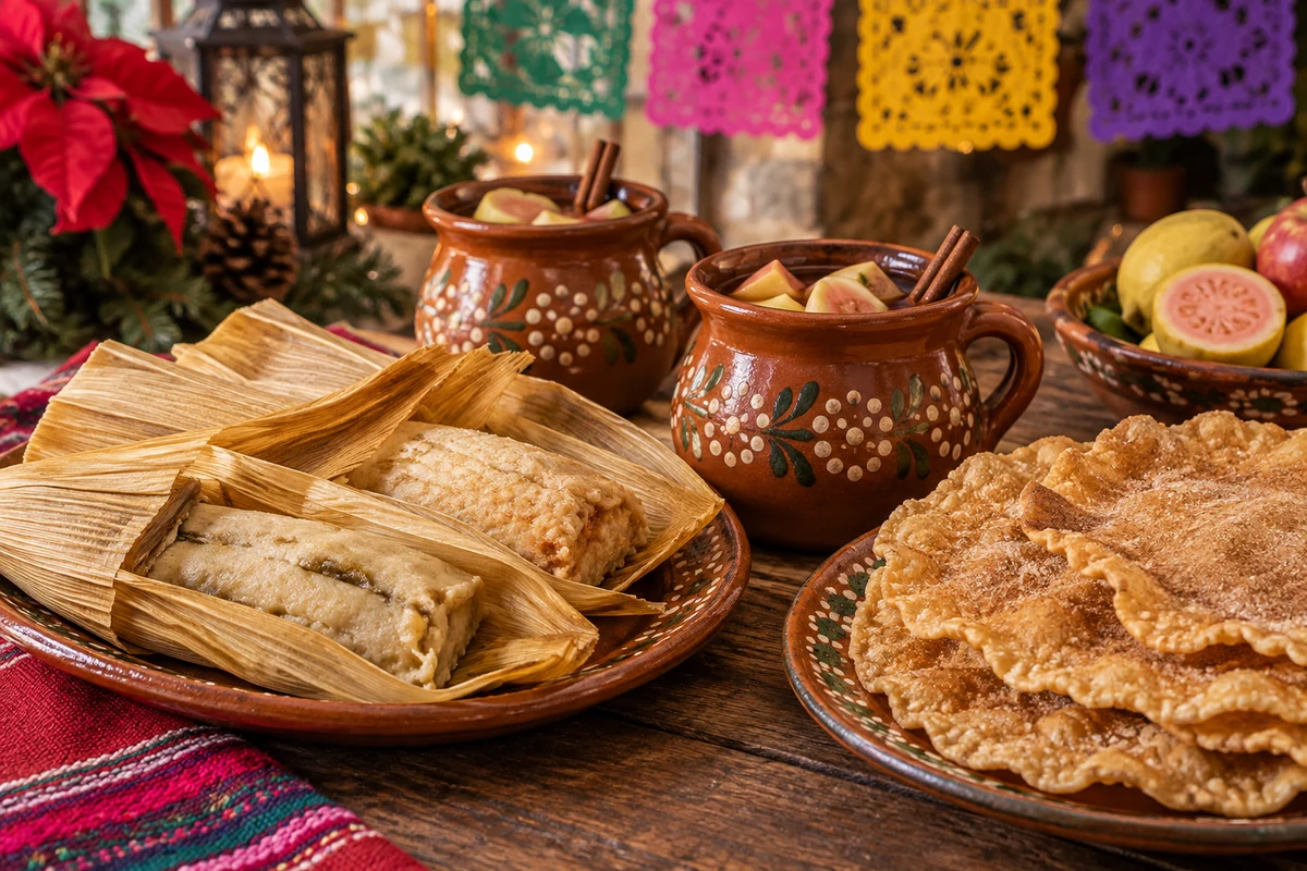 Mexican Christmas tamales with fruit ponche and crisp buñuelos