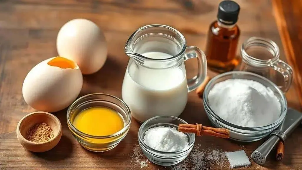 Milk, egg yolk, sugar and spices ready for gemada