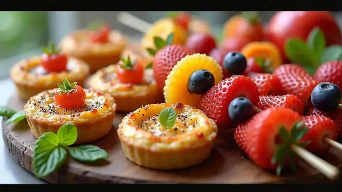 Mini quiches and fruit
