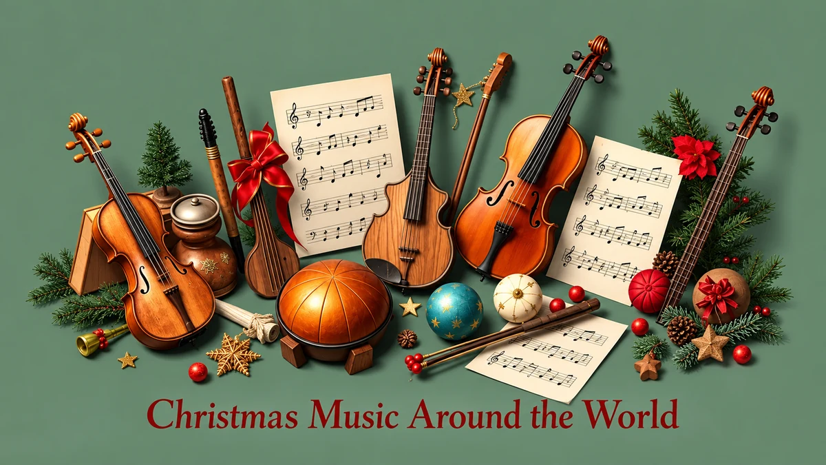 Musical instruments and festive decorations from around the world