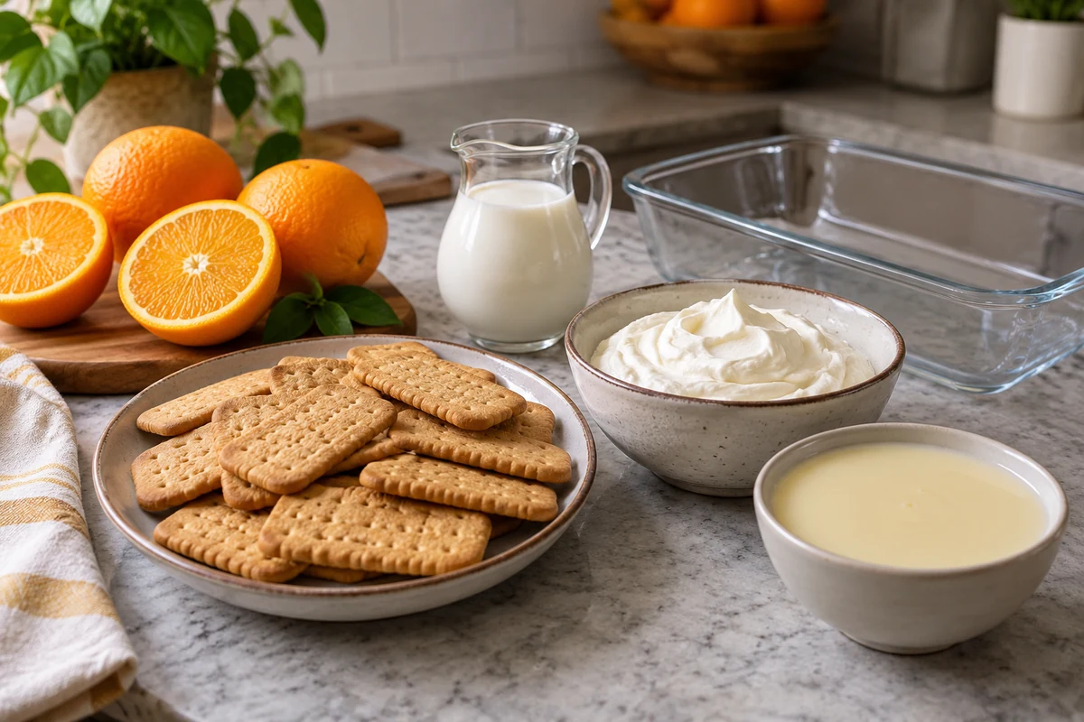 Orange and biscuit pave ingredients