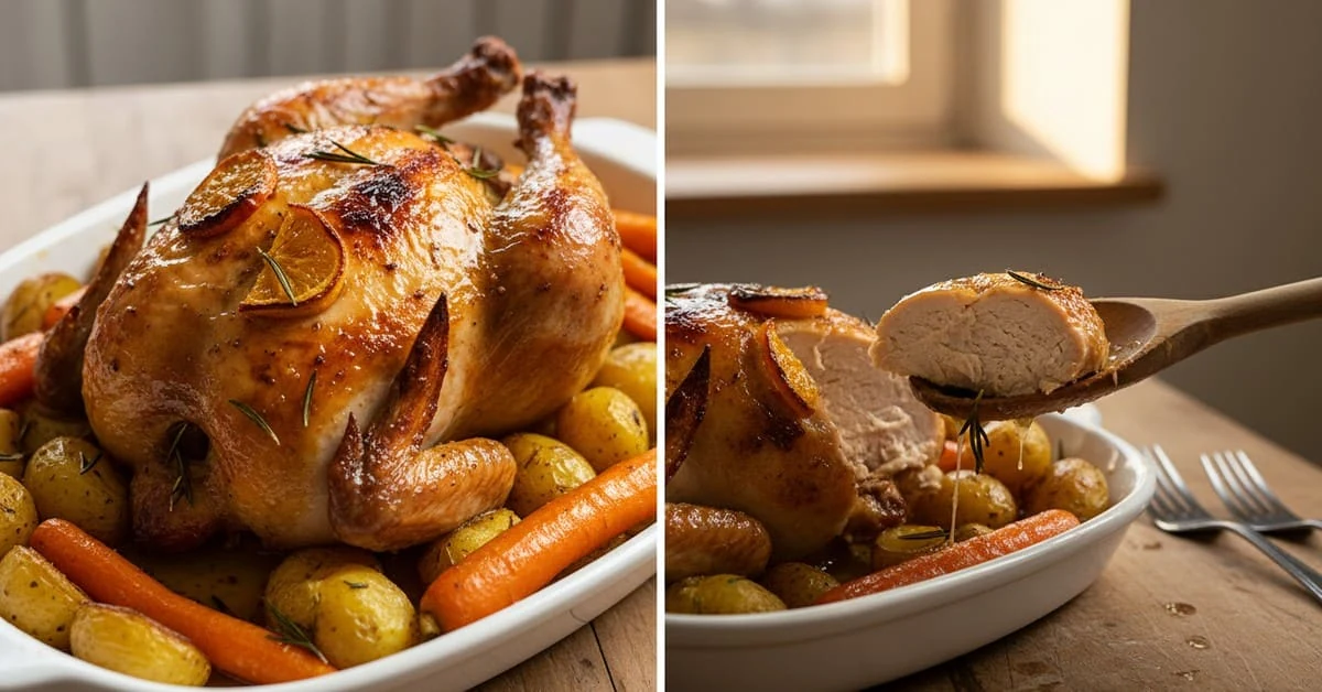 Orange and rosemary roast chicken for Christmas