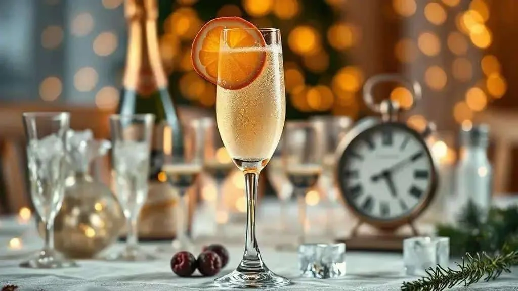 Orange mimosa with a citrus garnish Orange mimosa with a citrus garnish