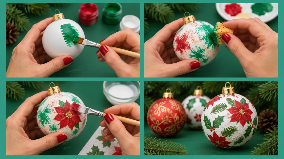 Painting and decorating baubles in four views