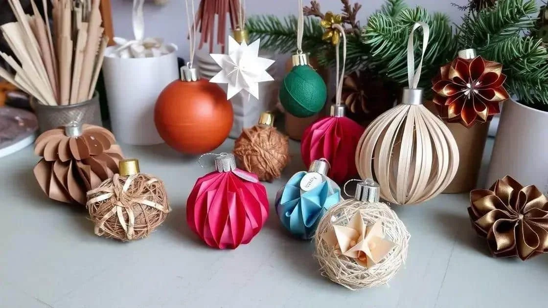 Paper and fabric baubles Paper and fabric baubles