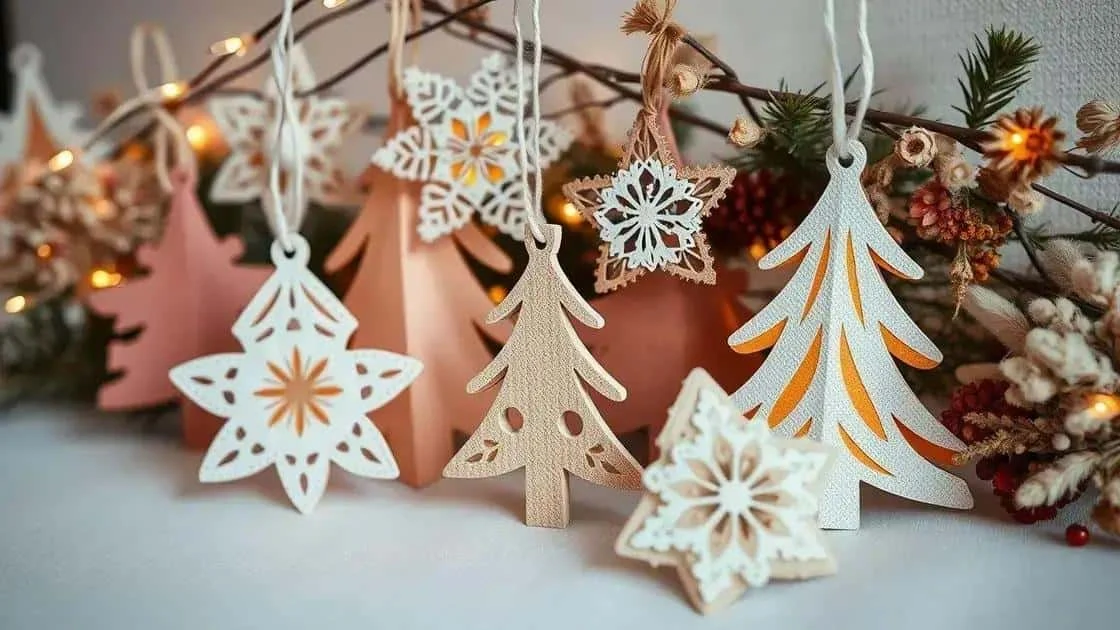 Paper and wooden hanging ornaments Paper and wooden hanging ornaments