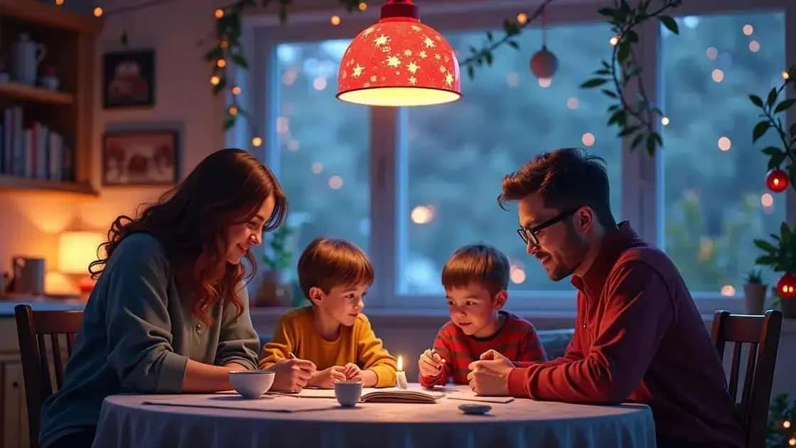 Parents and children planning together at Christmas