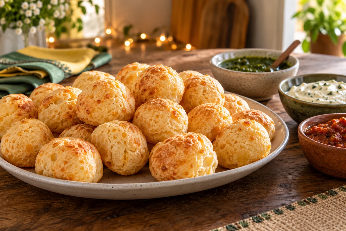 Party platter of Brazilian cheese breads and dips Party platter of Brazilian cheese breads and dips