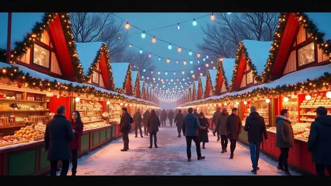 People visiting a Christmas market