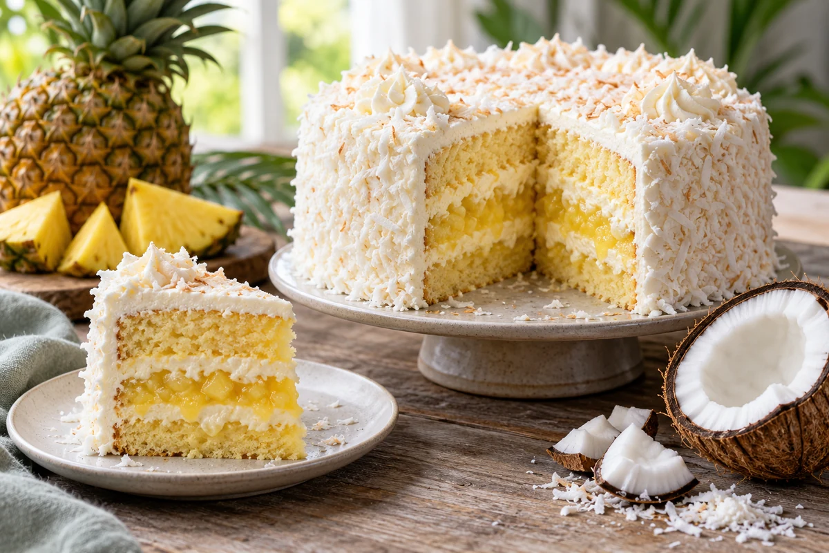 Pineapple and coconut cake